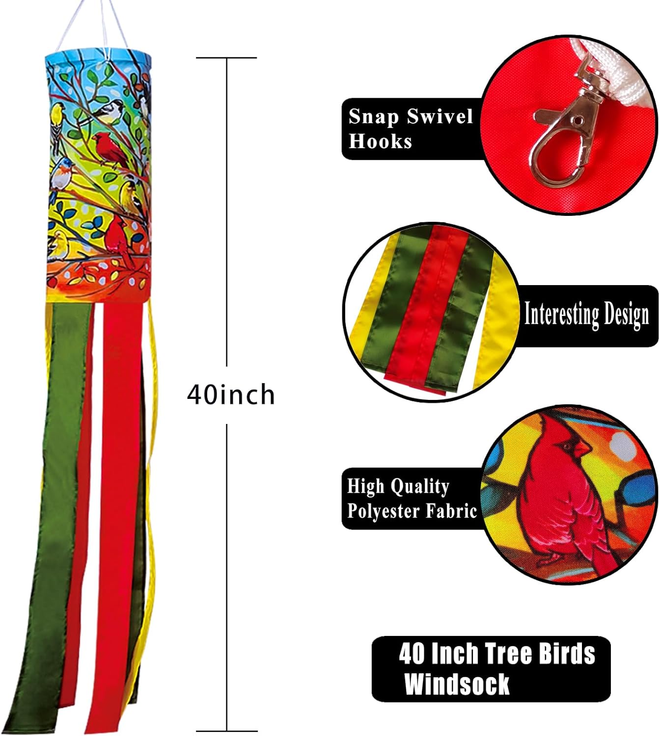 Tree Birds Garden Yard House Outdoor Hanging Decoration Flag