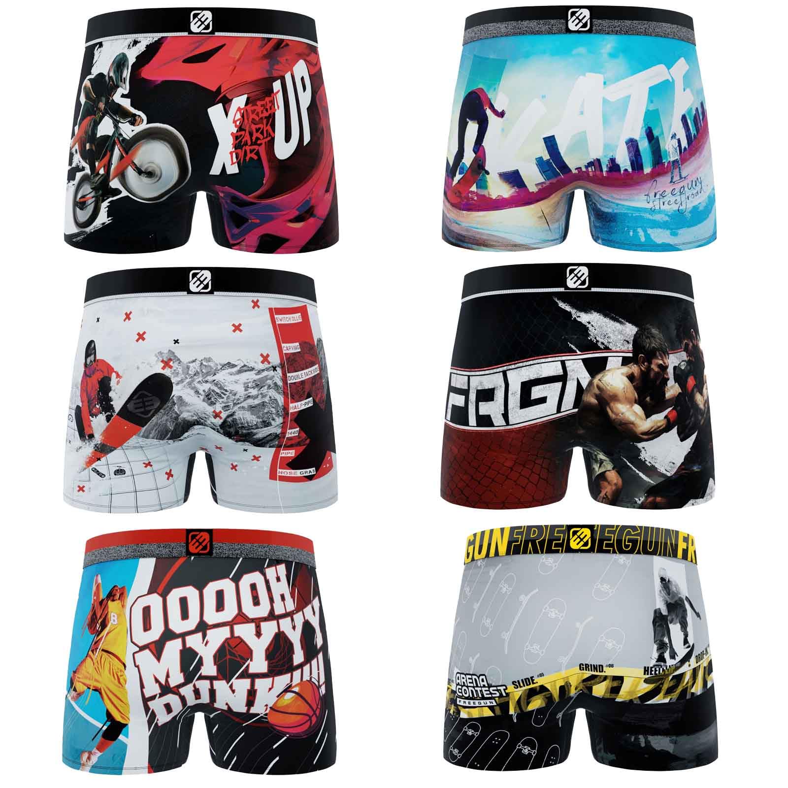 FREEGUN Lot de 6 Boxers Garçon Premium
