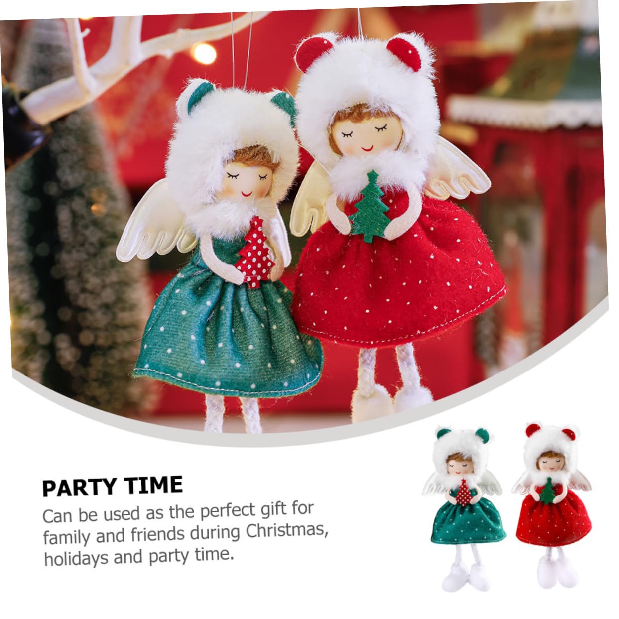 Zerodeko 4 Ensembles Charme Fille Ange Décorations d'ange Fleurs Artificielles Décorations Poupée Ange De Décoration De Noël Guirlande Lumineuse Solaire D'extérieur Fée Peluche 2 Pièces * 4