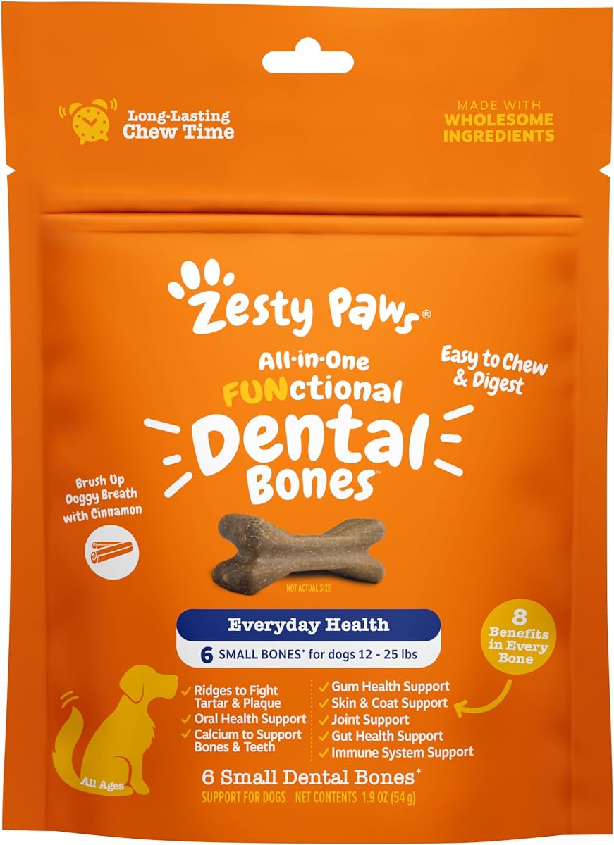 Huesos multifuncionales para perros - para perros dentales, pequeños, 6 unidades