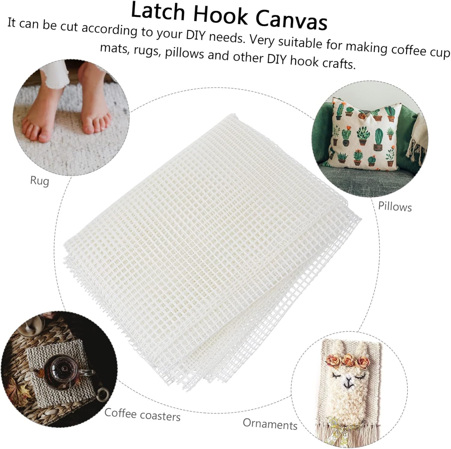 CORHAD DIY Mesh Rug Hooking Craft Kit Mesh for Handmade Projects for Embroidery Carpets and Coasters