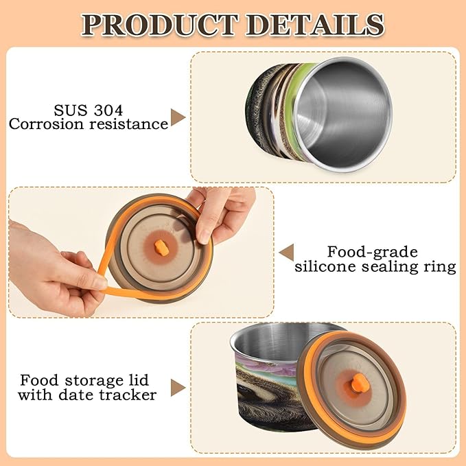 ALAZA Dispensador de Alimentos Sloth 17oz Acero Inoxidable con Tapa miniatura 6