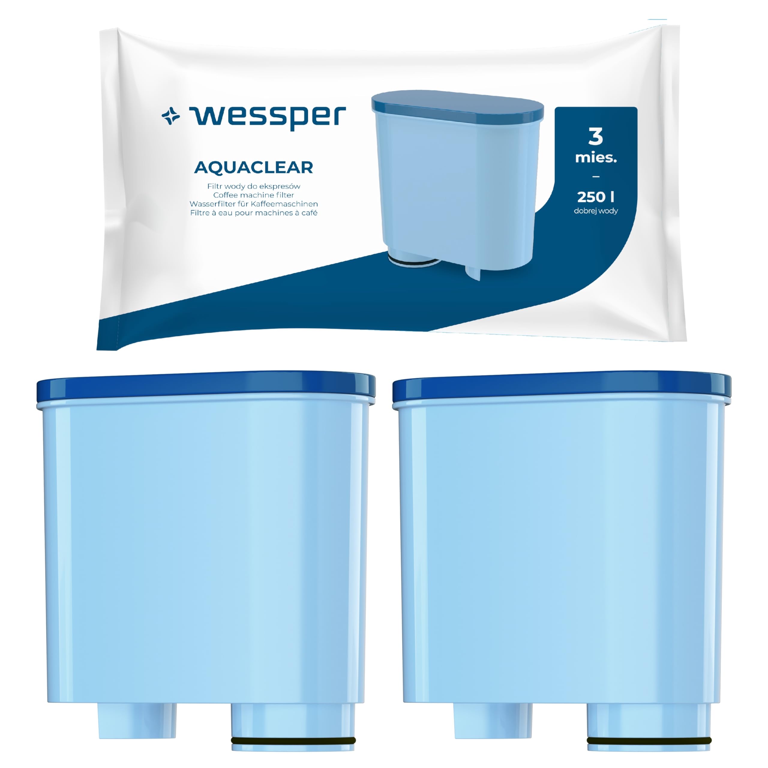 Wessper Filtro de Agua Cafetera Automática, Filtro con Carbón Activo, Compatible con Cafetera Saeco y Philips Que Utilizan los Filtros CA6903/00 y CA6903/10-2 Piezas