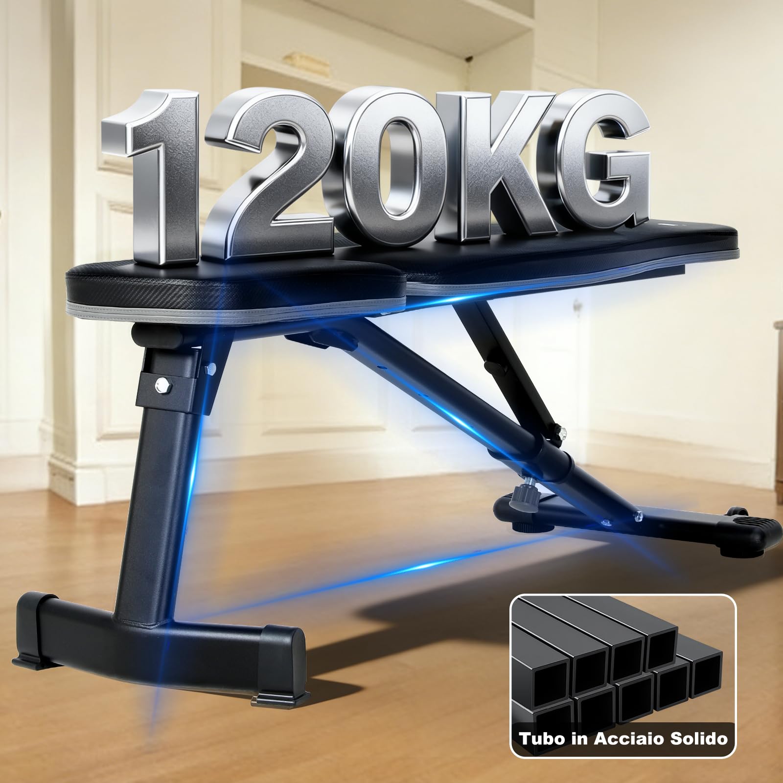 ISE Panca Multifunzione Palestra Casa, Panca Regolabile Panca Pesi Inclinata Fitness per Addominali Allenamento a Casa