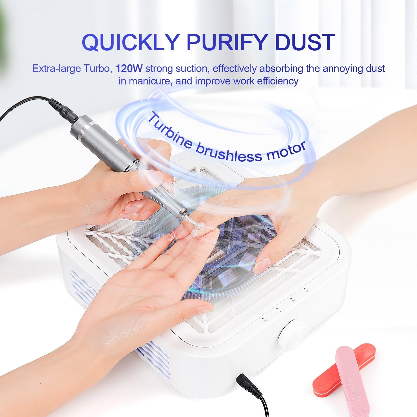 120W Nail Dust Collector Machine Nail Dust Vacuum Cleaner with