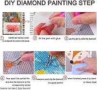 Vista 4 de Kits de pintura de diamantes 5D, paisaje natural, arte de diamantes para niños, pintura por número para adultos, 12 x 24 pulgadas, gran taladro