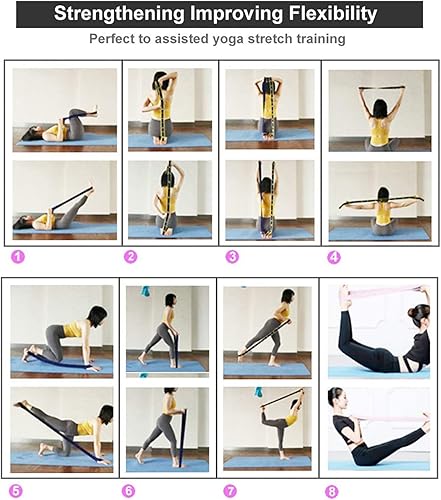 Miniatura 6 de Bandas elásticas latinas para yoga, bandas de resistencia para danza, gimnasia, entrenamiento, pilates para terapia física