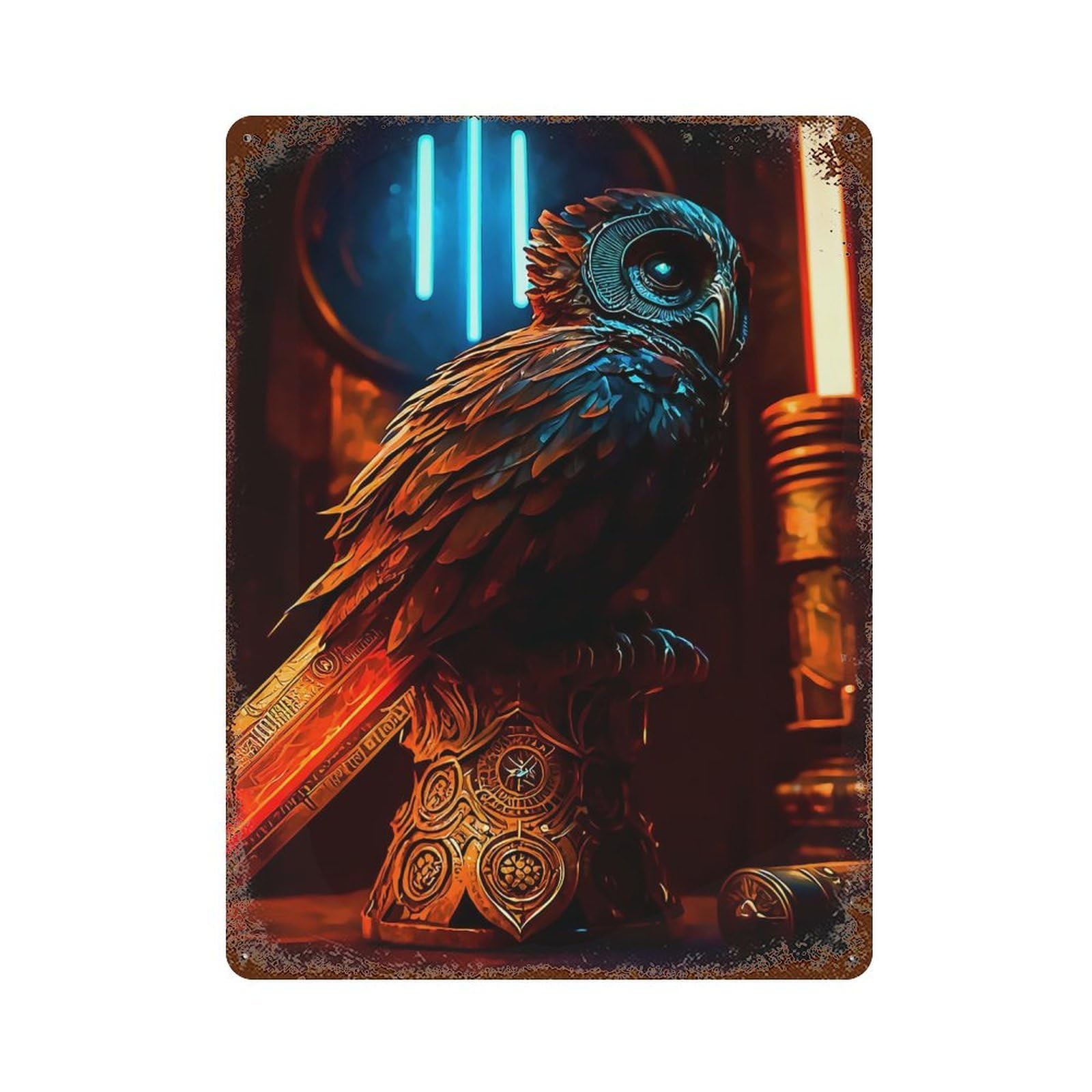 Owl Retro Metal Sign 15.7"x11.8", for Bistro, Counter And Cafe Decor, Rustic Home Decor