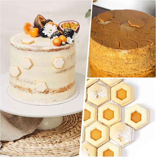 Lot de 5 emporte-pièces hexagonaux pour biscuits - Motif football - Pour biscuits, fondant, Noël - 4