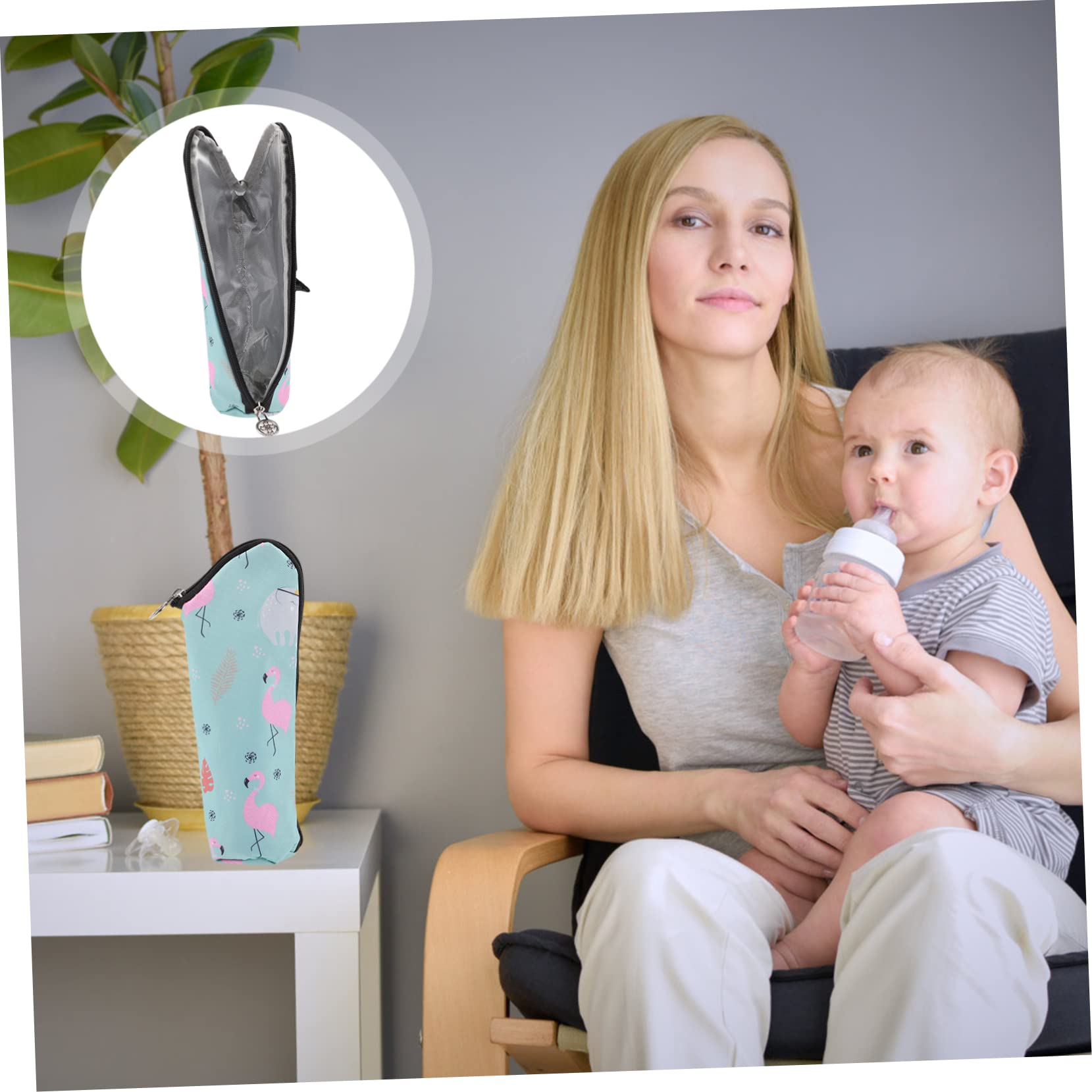 Toyvian 4piezas Bolsa Térmica para Biberones para Bebés Aislamiento para Leche y Bebidas para Paseos y Viajes Flamenco