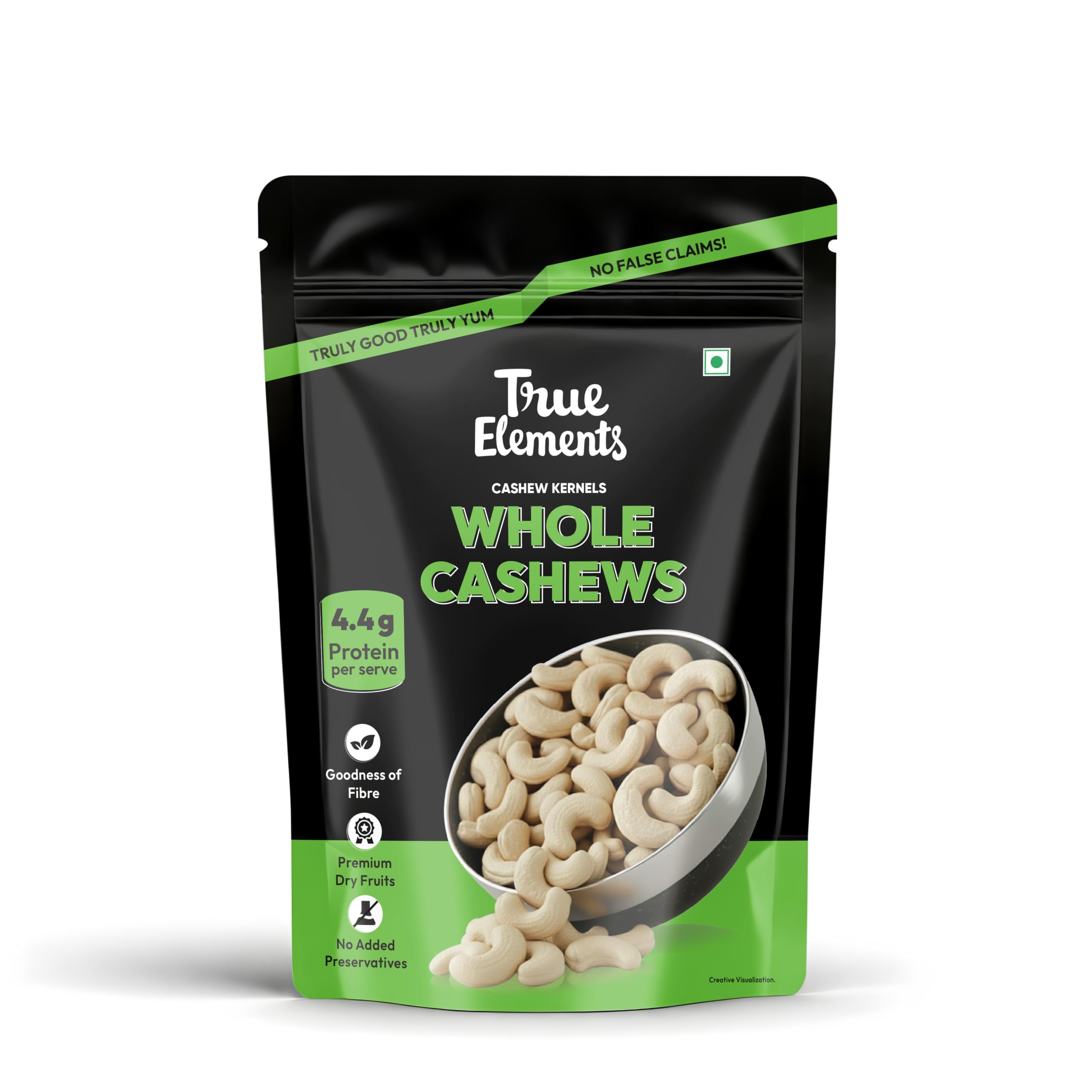 True Elements Goan Cashews 1kg - Whole Crunchy Cashew Nuts | Premium K