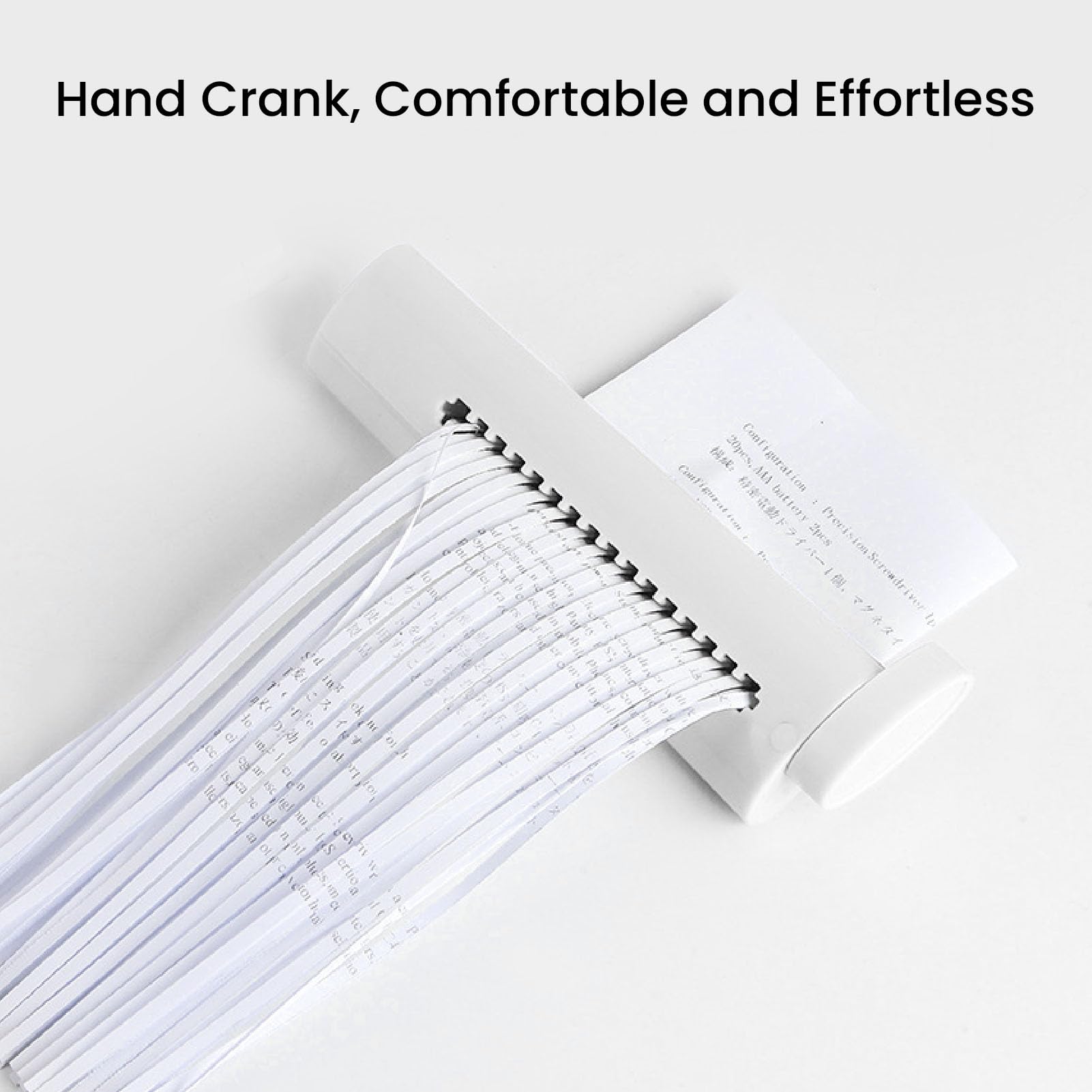 BRRNOO Handy Paper Shredder Portable Manual Document Shredder ABS Blanc