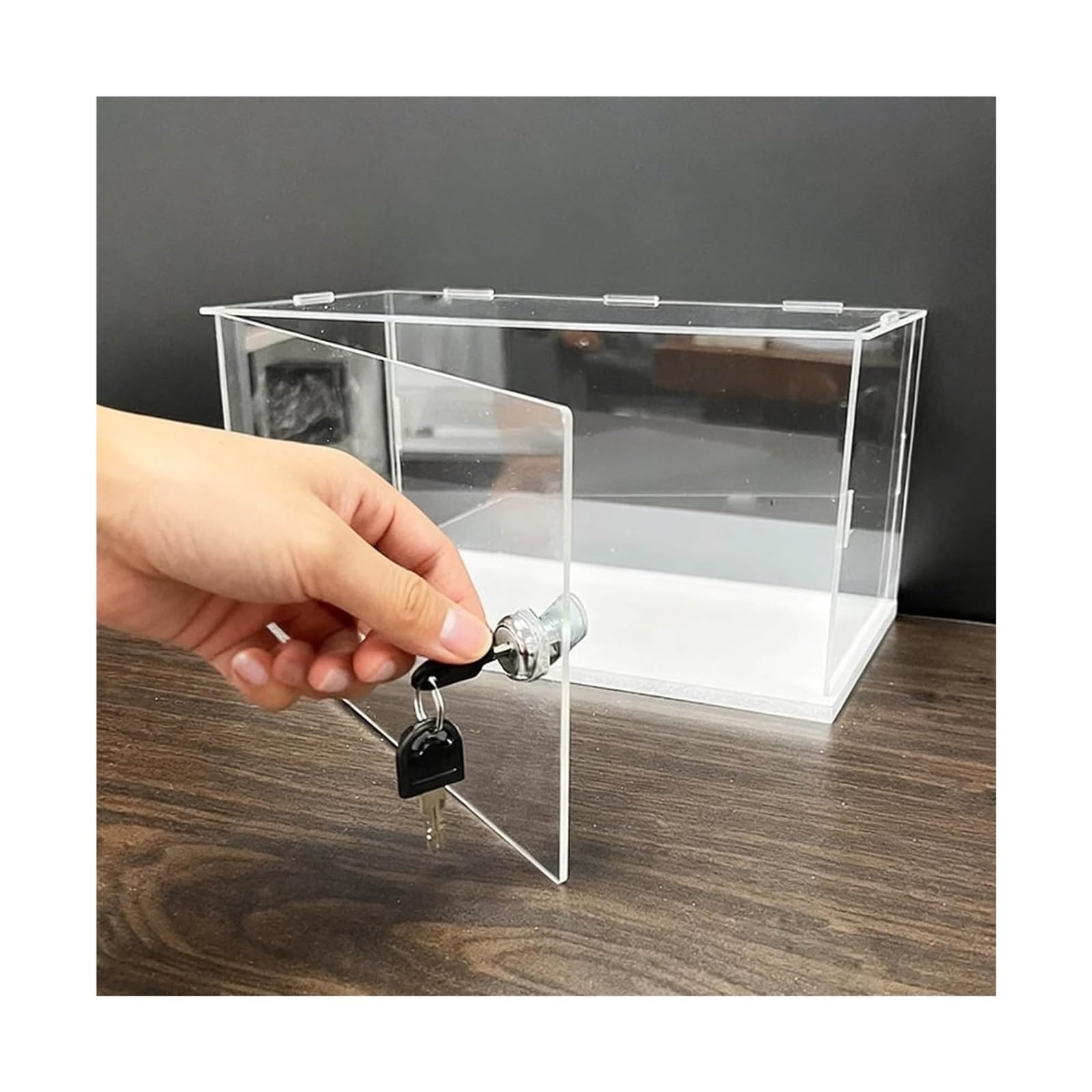 Acrylic Display Box, Acrylic Display Box With Key Lock For Collectibles Transparent Multiple Sizes(10x10x10cm(4x4x4"))