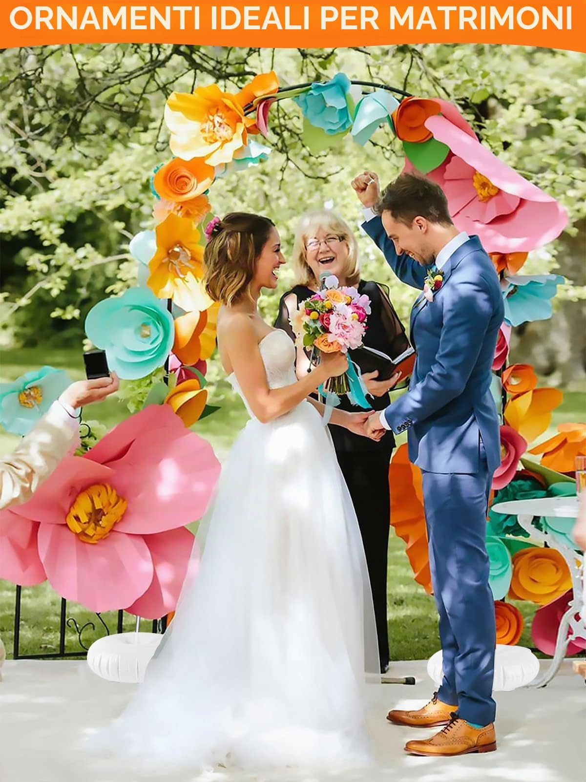 Kit regolabile per arco di palloncini, 3,1 m, riutilizzabile, con 2 basi riempibili con acqua e 50 clip per palloncini e asta in fibra pieghevole, per matrimoni, lauree, compleanni, decorazioni