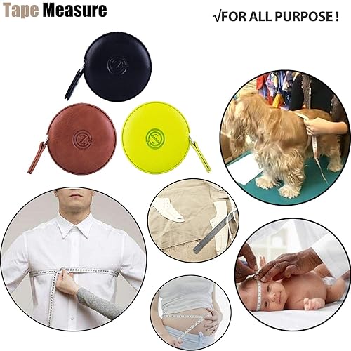 Miniatura 7 de Cinta métrica de costura, tela médica para el cuerpo, cinta métrica de dieta a medida, regla retráctil de doble cara de 60 pulgadas4.9 ft con botón