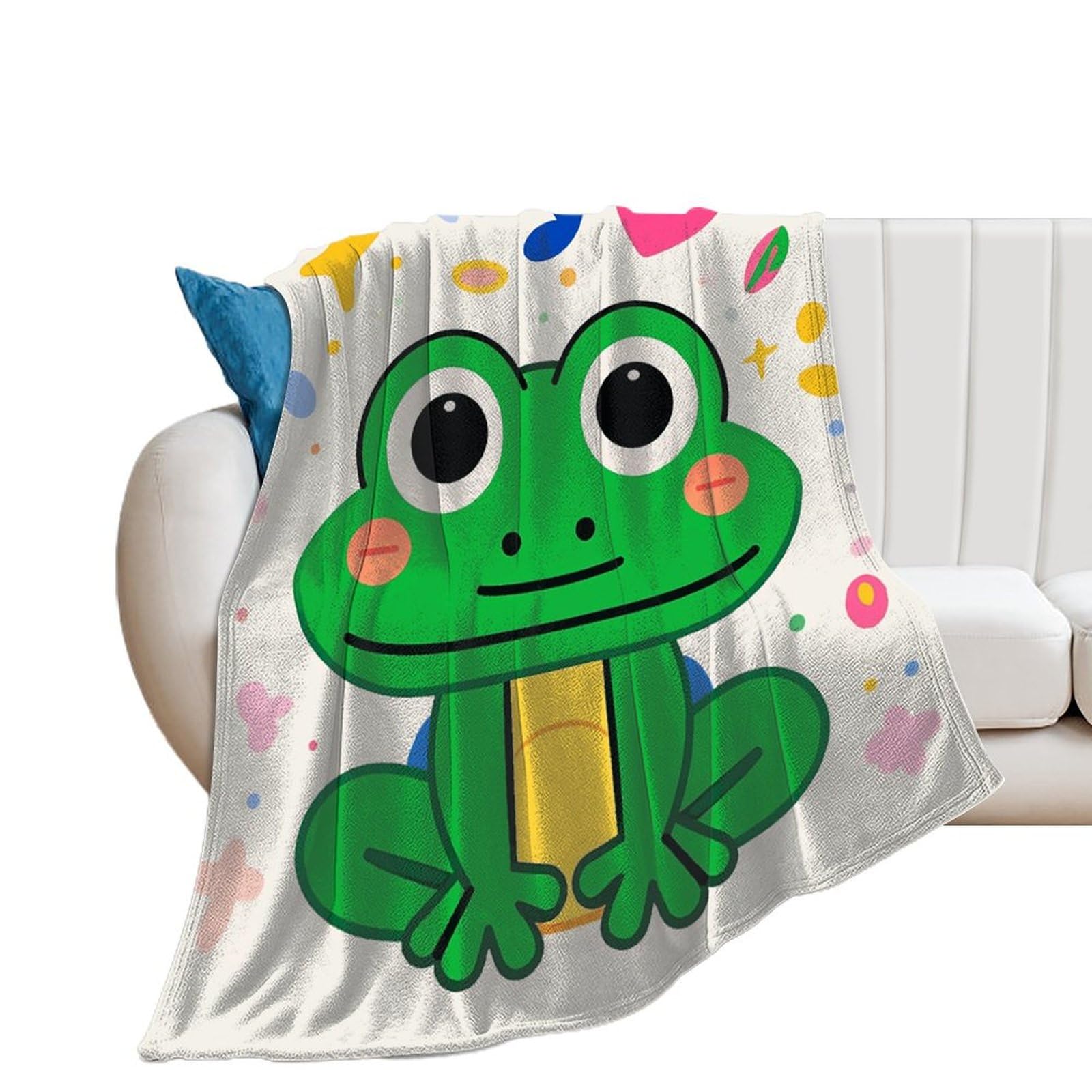 Couverture grenouille mignonne en flanelle, douceur et réconfort