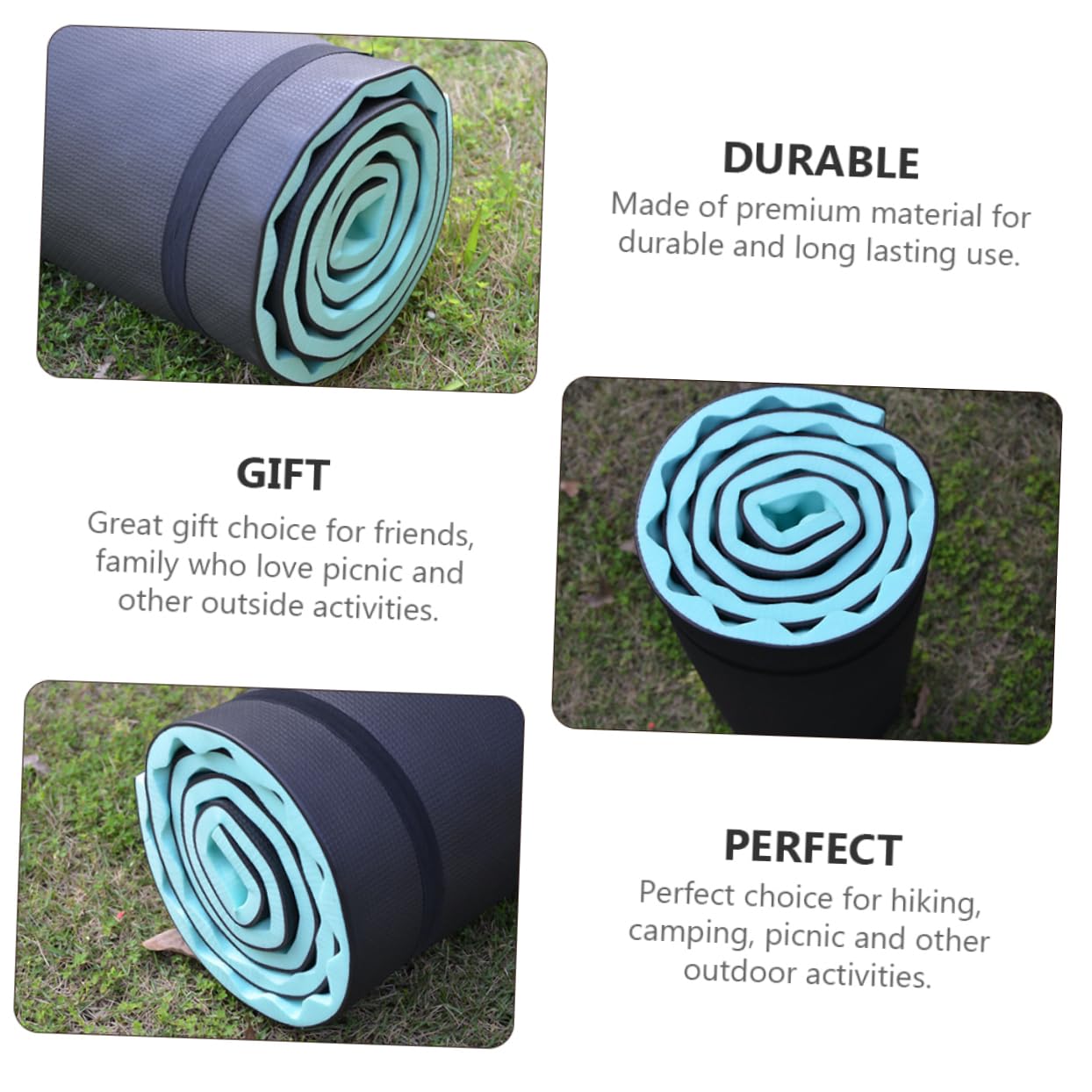 Alipis Tapis de Sol de Randonnée Eva Pliable pour Tente et Camping | Format Ergonomique, Usage Pique-niques et Loisirs, pour Famille et Amis