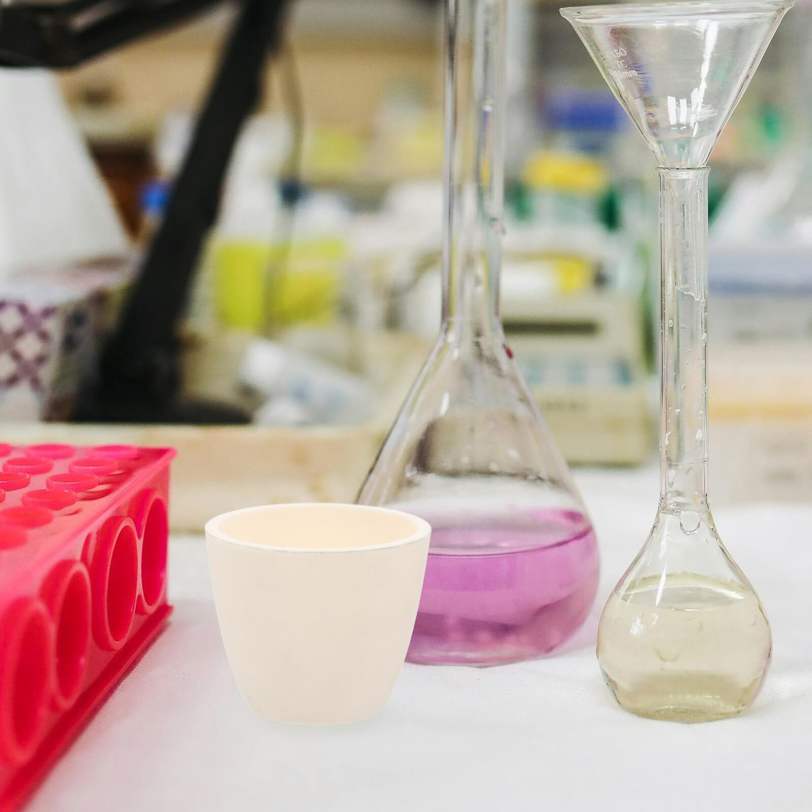PLAFOPE Crogiolo Ceramico Resistente al Calore e All'usura in Ossido di Alluminio 99% Adatto per Fusione e Analisi Scientifiche Capacità 10ml per Laboratorio e Ricerca