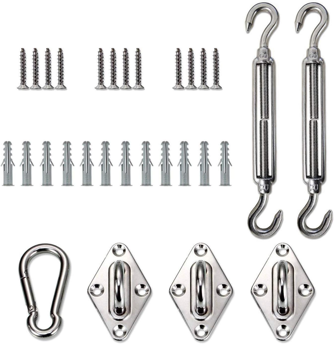QOZY Shade Sail Hardware Kit, Sun Shade Installation Set