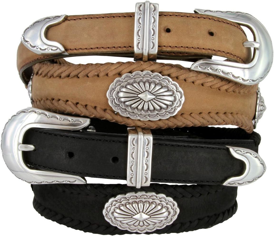 Arizona Southwestern Conchos Western Leather Scalloped Belt