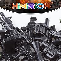 Vista 10 de Paquete de armas, juego de juguetes militares, modelo de bloques de construcción para figuras de soldado, equipo del ejército, piezas y accesorios