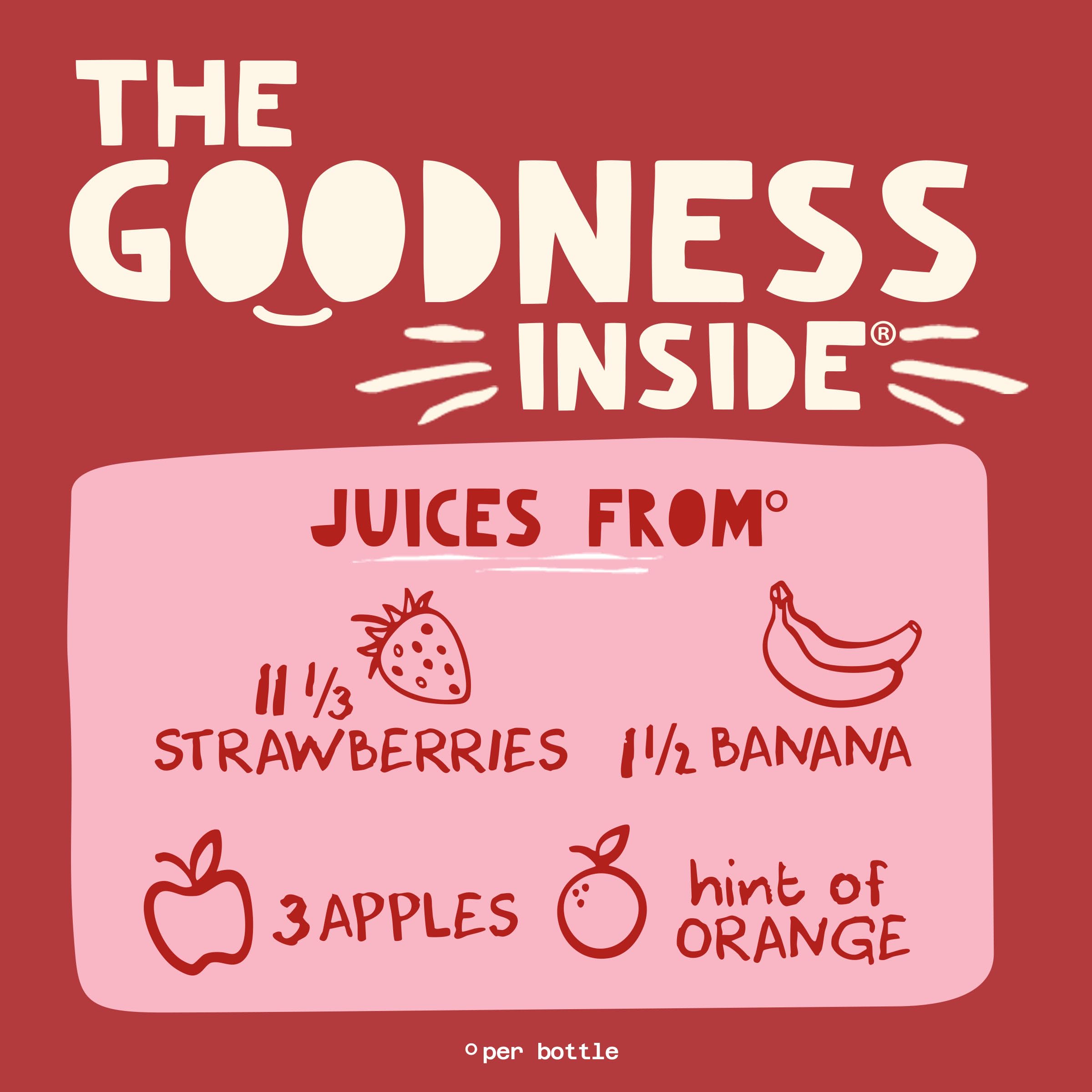 Naked Boosted Smoothie Strawberry Banana Machine, 15.2 fl oz Bottle - Real Fruit Juice Smoothie with Fiber, Excellent Source of Vitamin C and Vitamin E for Immune Support