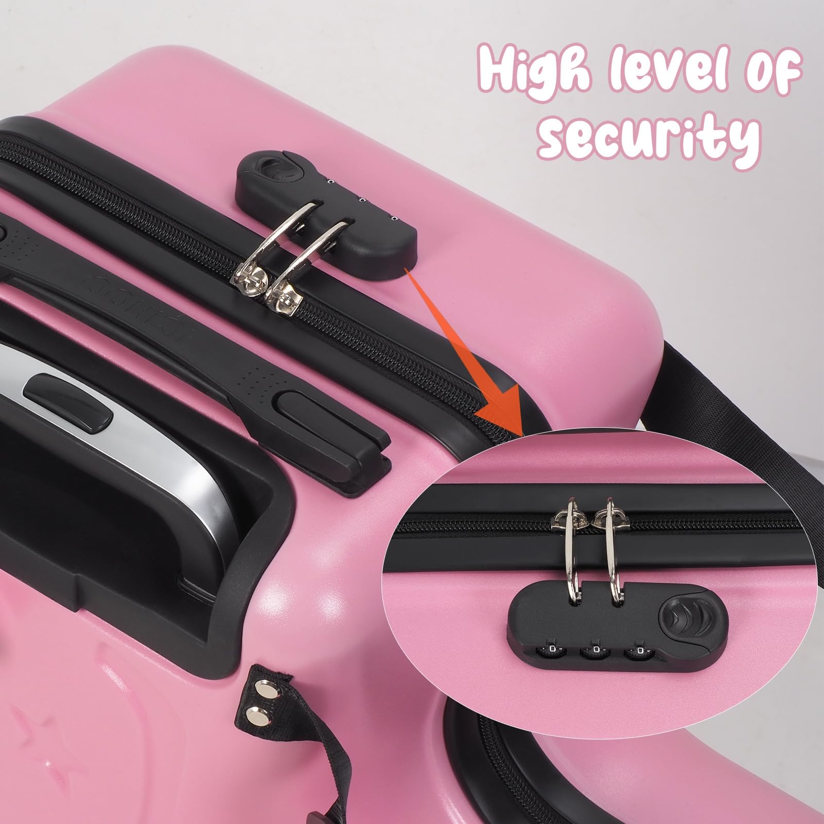 50,8 cm Kinder Aufsitzkoffer, Handgepäck mit Rollen, Flugzeug zugelassen, Rollkoffer für Kinder, lustige Handgepäckkoffer mit 360° Spinnrollen, rose, altmodisch