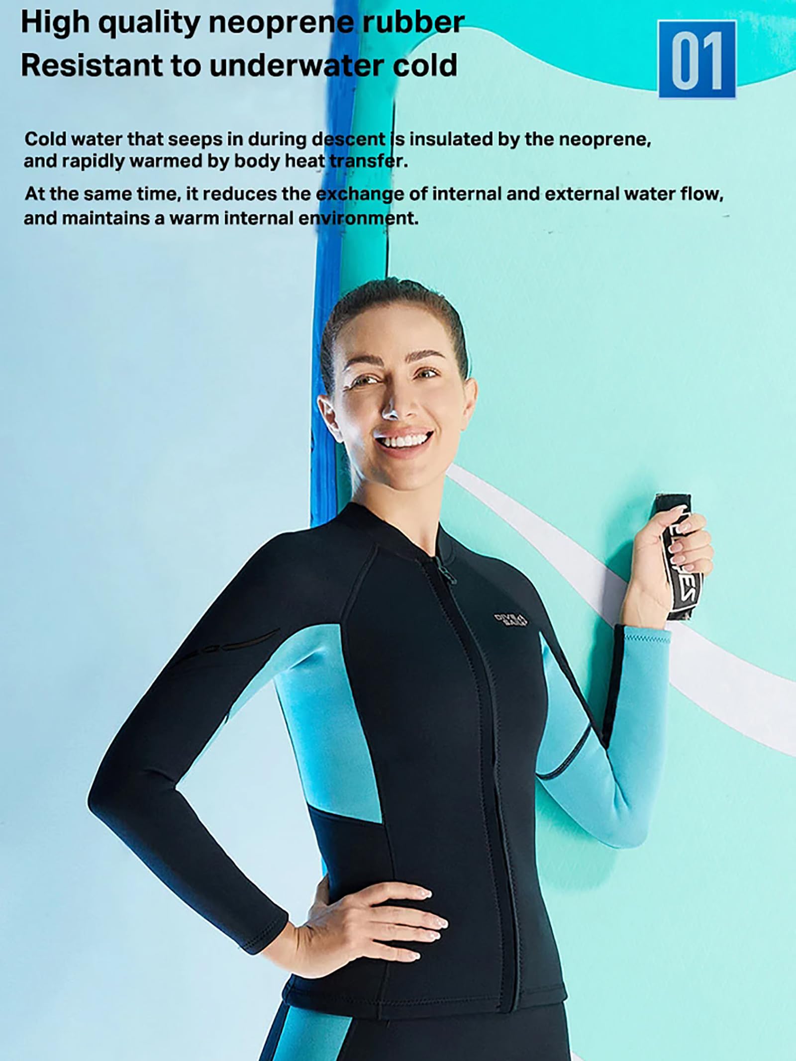 WOMEN2, XXL, 1,5 mm, kombinezon męski, damski, ultra rozciągliwy i ciepły, neoprenowa kurtka do nurkowania z długim rękawem, kurtka do snorkelingu, surfingu, kajakarstwa