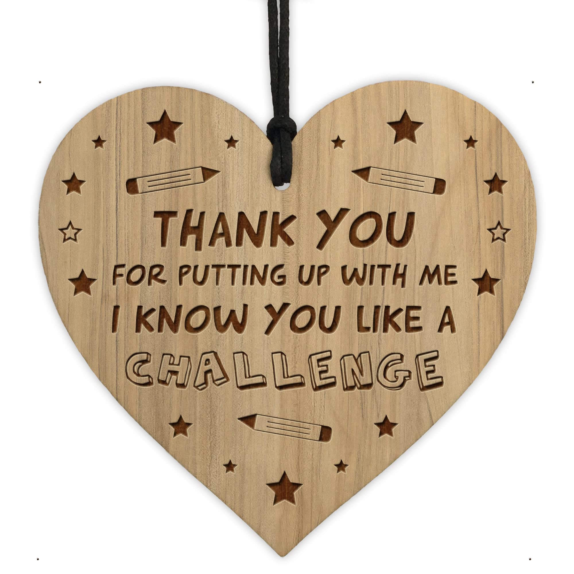 Red Ocean THANK YOU GIFT For Teacher Assistant Engraved Heart Leaving School Nursery Gift For Him Her