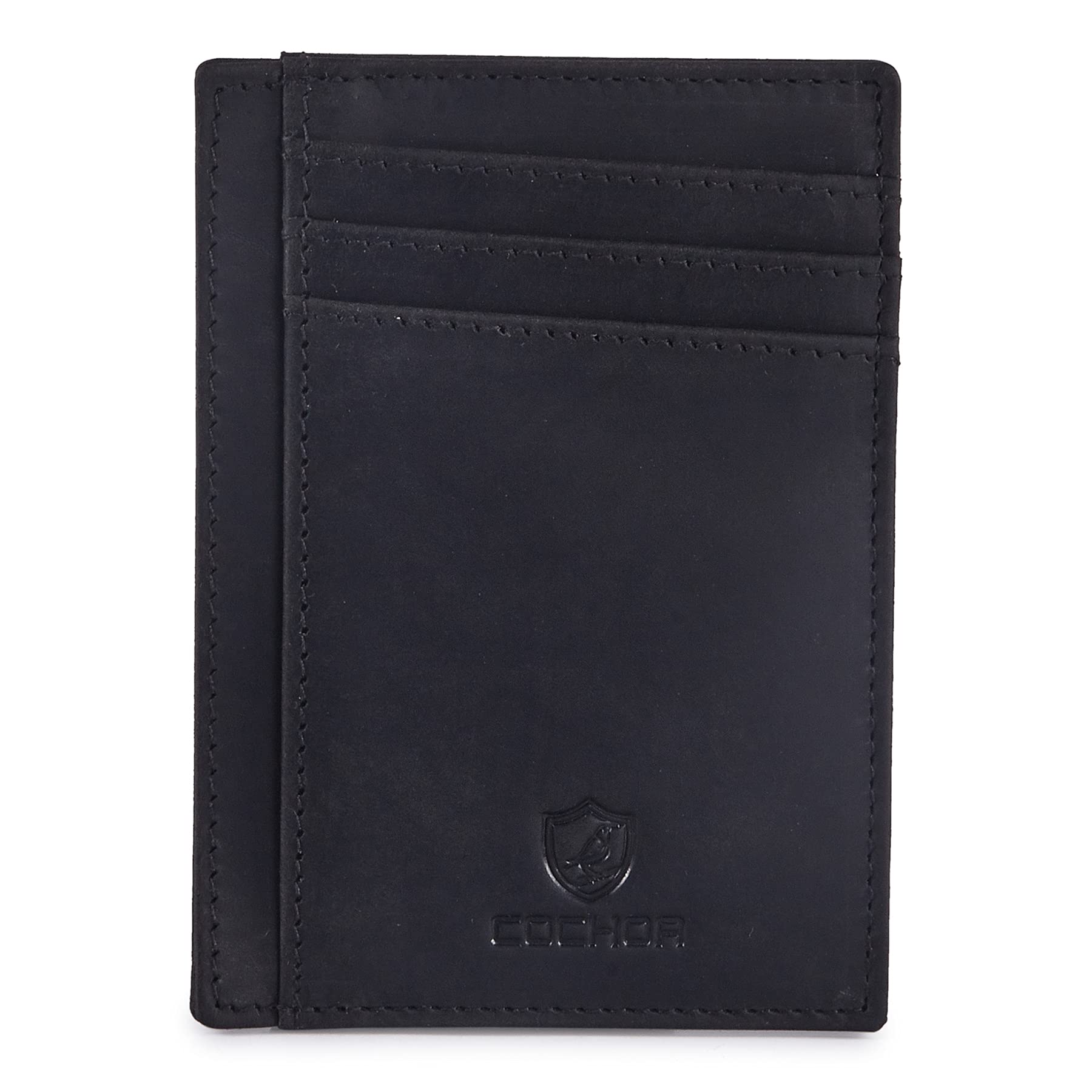 Front Pocket Wallet for Men Women Slim Minimalist Real Leather RFID Blocking Credit Card Holder