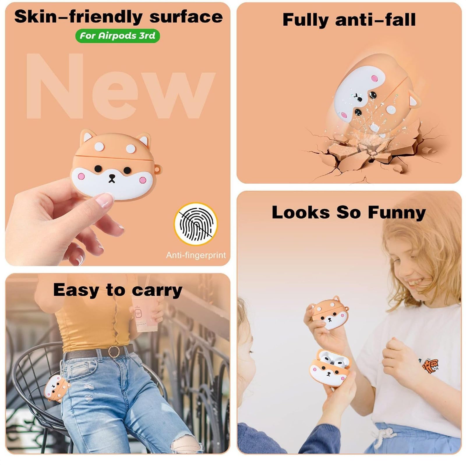 Custodia In Silicone Per Xiaomi Redmi Buds 6 Lite – Design Corgi A Cartone Animato, Con Gancio Portachiavi, Protezione Antiurto - 3
