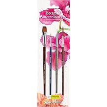 ESCODA | Watercolour | Botanical Watercolour Set | Floral Botanical Illustration Brush Set | 4 Brushes | Sizes 1/2",2,8,4 | Synthetic and Synthetic-Natural Fibers | Flat, Round Pointed, Rigger