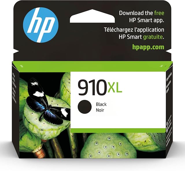 Cartouche d'encre noire haute capacité HP 910XL originale | Compatible avec HP OfficeJet 8010 8020 HP OfficeJet Pro 8020 8030 | Éligible pour Instant Ink, Haute capacité