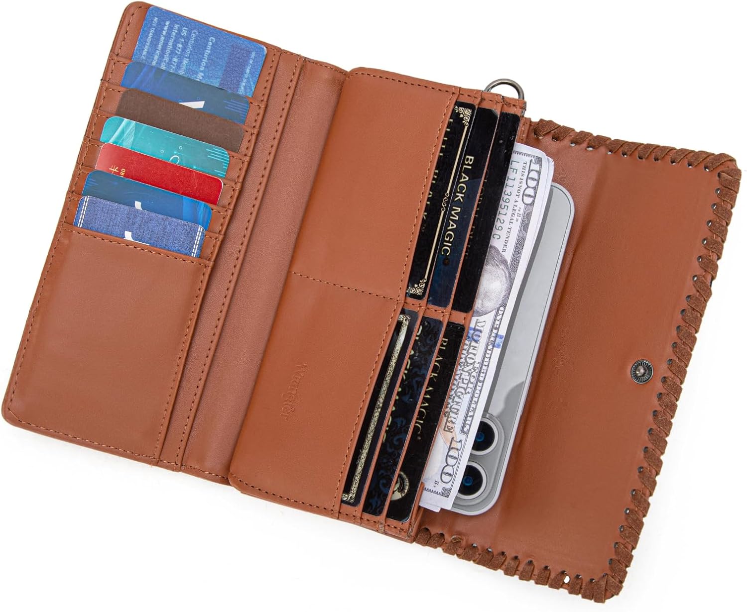 Montana West X Wrangler Western Wallets for Women Trifold Wristlet Wallets Large Capacity Women Clutch Wallet with Coin Purse - Image 5