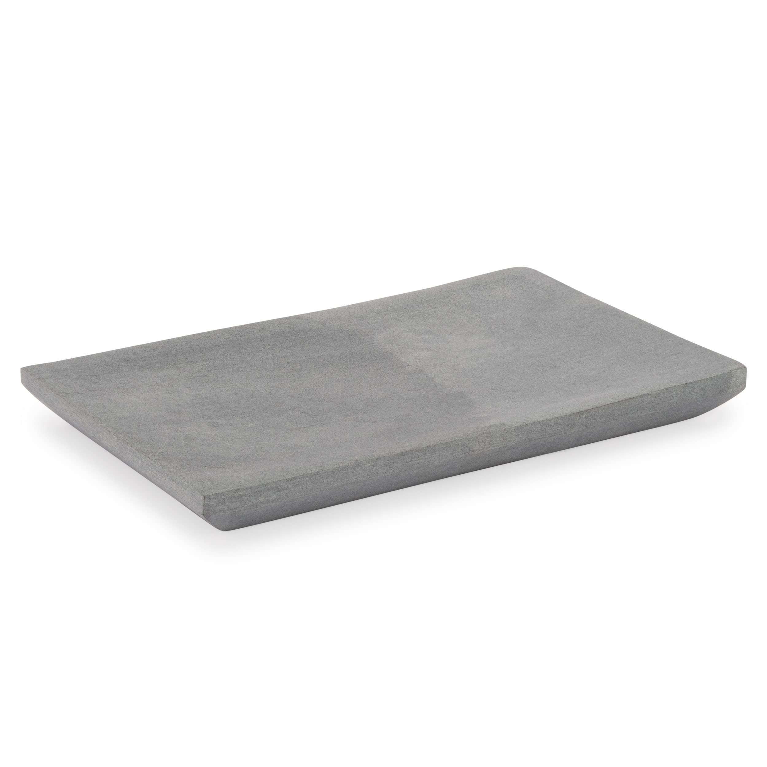 NKlaus 14008 Incense Bowl Square Soapstone Grey Operating Mode Charcoal on Sand 20 x 13 cm