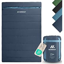 NORDMUT XXL Double Sleeping Bag Including Premium YKK Two-Way Zip - Cuddly Sleeping Bag 2 People Extra Wide & Large - Double Sleeping Bag 2 People with Optimal Insulation