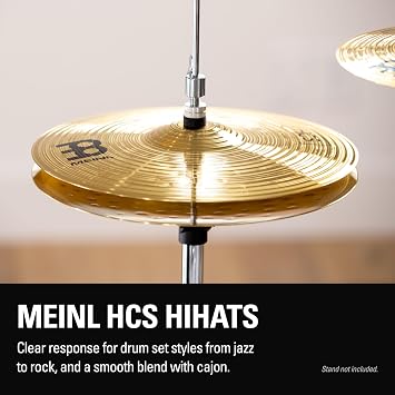 Meinl Cymbals Hihat Cymbals for Drums, 13 HCS MADE IN GERMANY | Durable Brass Alloy, Bright & Musical Sound, Beginner Friendly Made by the Same Team as Meinl's Pro Cymbals