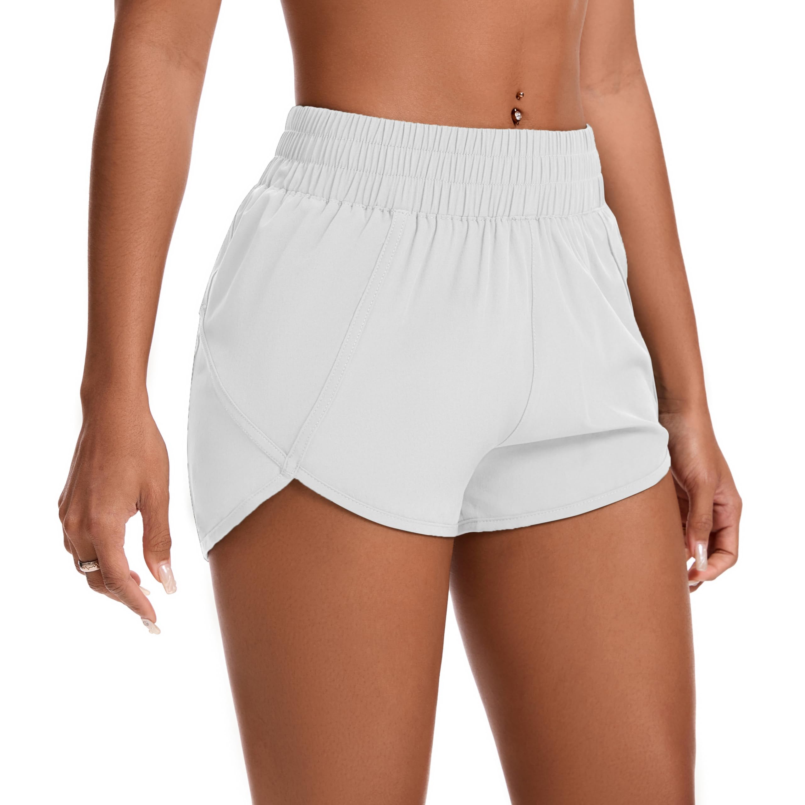 Womens Running Shorts Elastic High Waisted Shorts Workout Shorts Quick Dry Athletic Shorts Pants-image-39