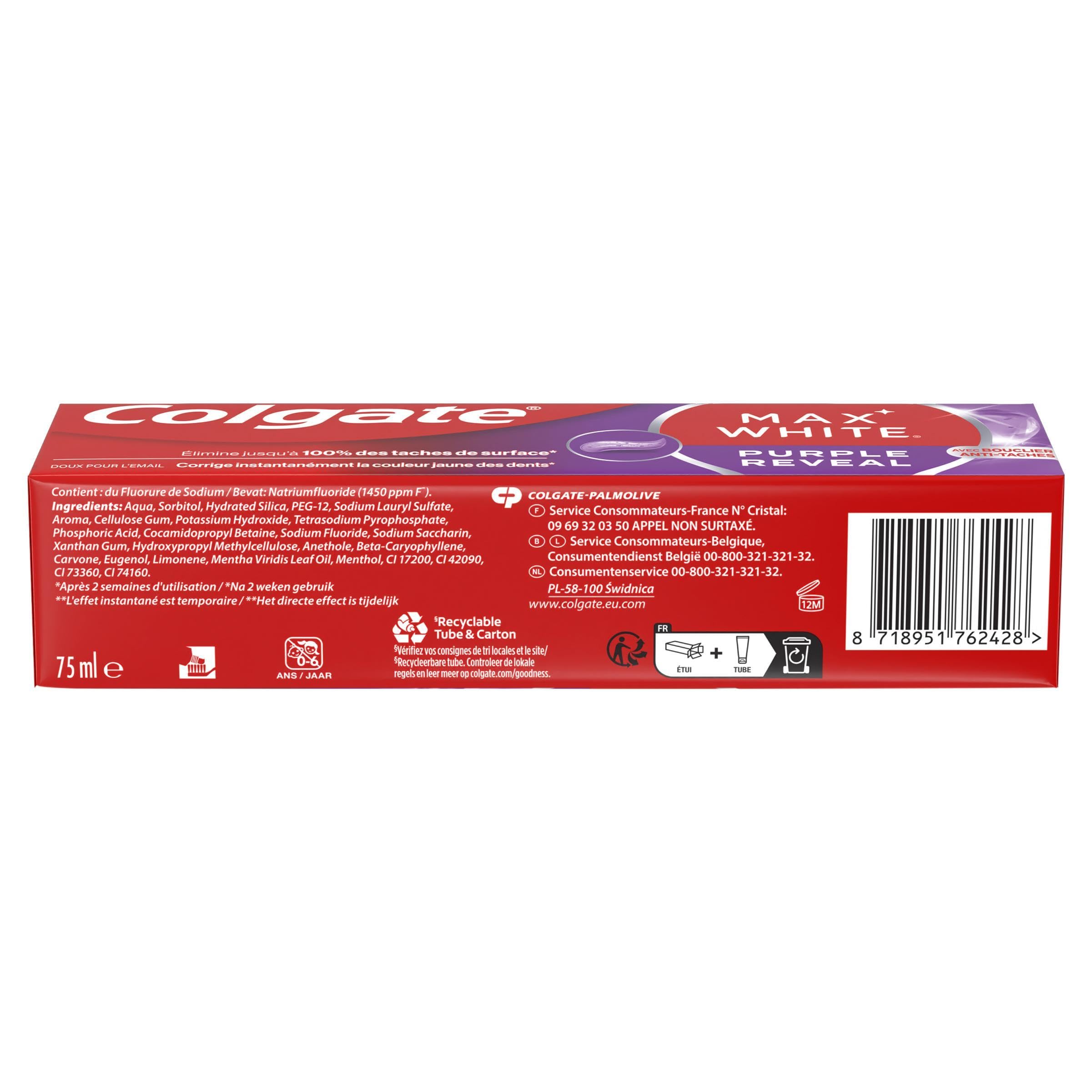 Colgate - Routine Blancheur Purple - Toner 40 ml - Siero Night Max White - 2,5 ml - Dentifricio 75 ml