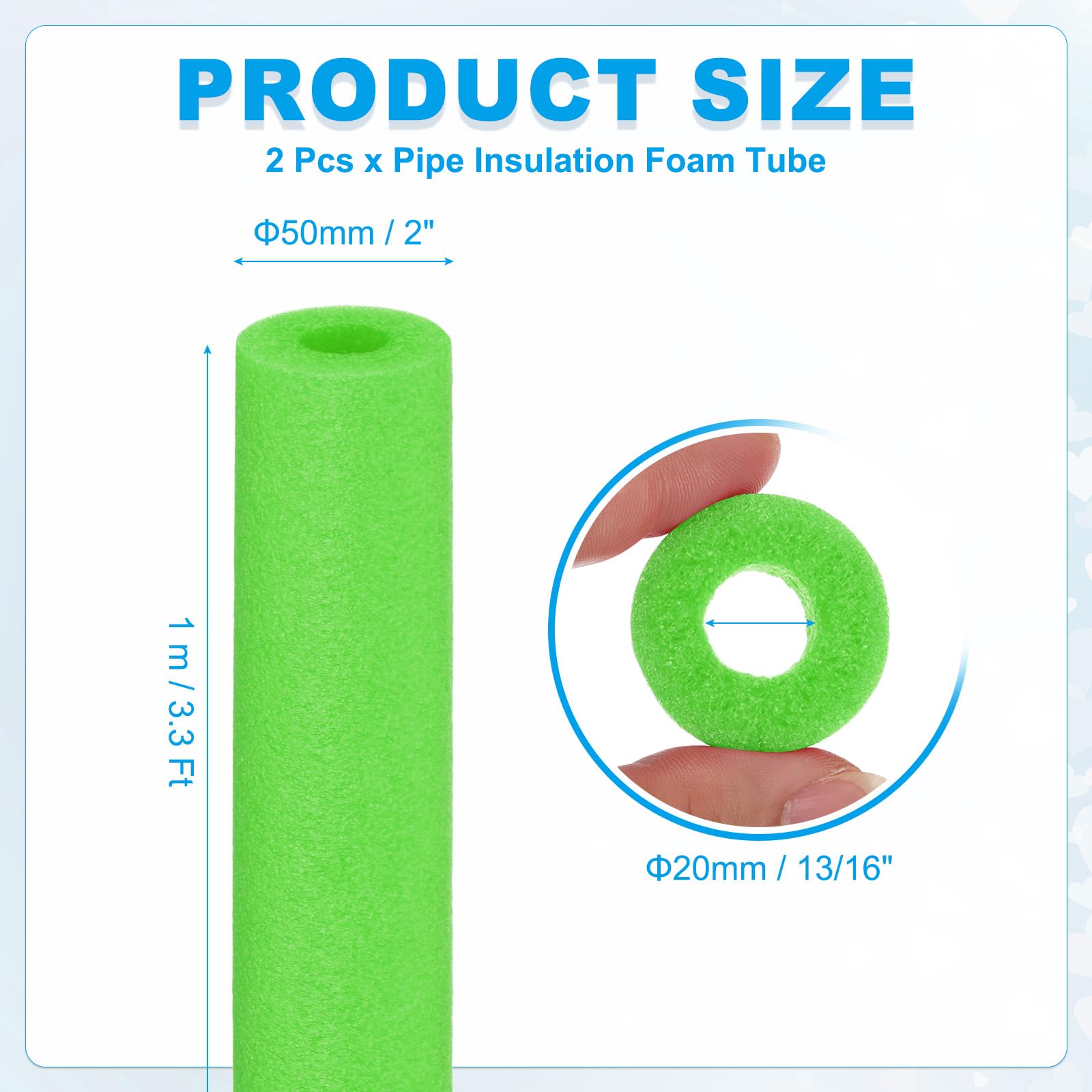 PATIKIL 2 Pcs Pipe Insulation Foam Tube - Image 2