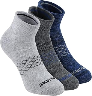 Skechers Men Cotton 3Pk 1/2 Terry Qtr Modern Crew Socks (S20038Id-Blgy_L), Assorted Price In India