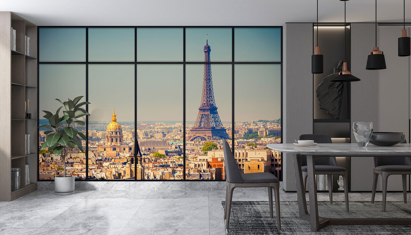Papel pintado panorámico Trompe l'Eye Verère – Paris Tour eiffel 3617680509760 – Ancho 340 cm x altura 215 cm