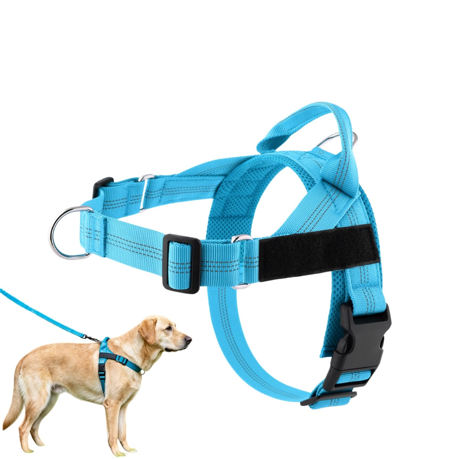 ParoPet No Pull Dog Harness, Adjustable Soft Mesh Dog Harness (Sky Blue,XL)