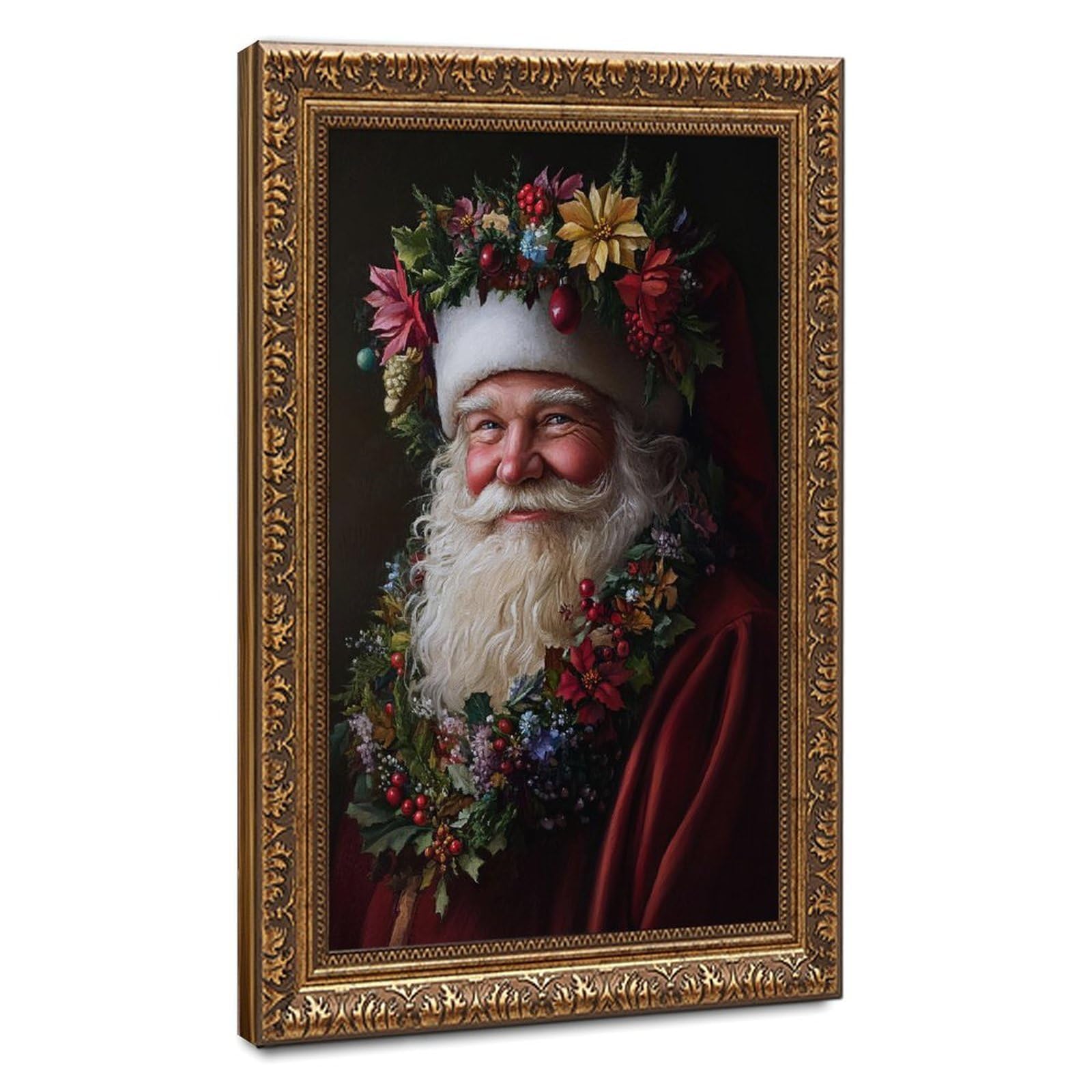 Bareronor Vintage Santa Claus Canvas Poster for Bedroom Decor Gift