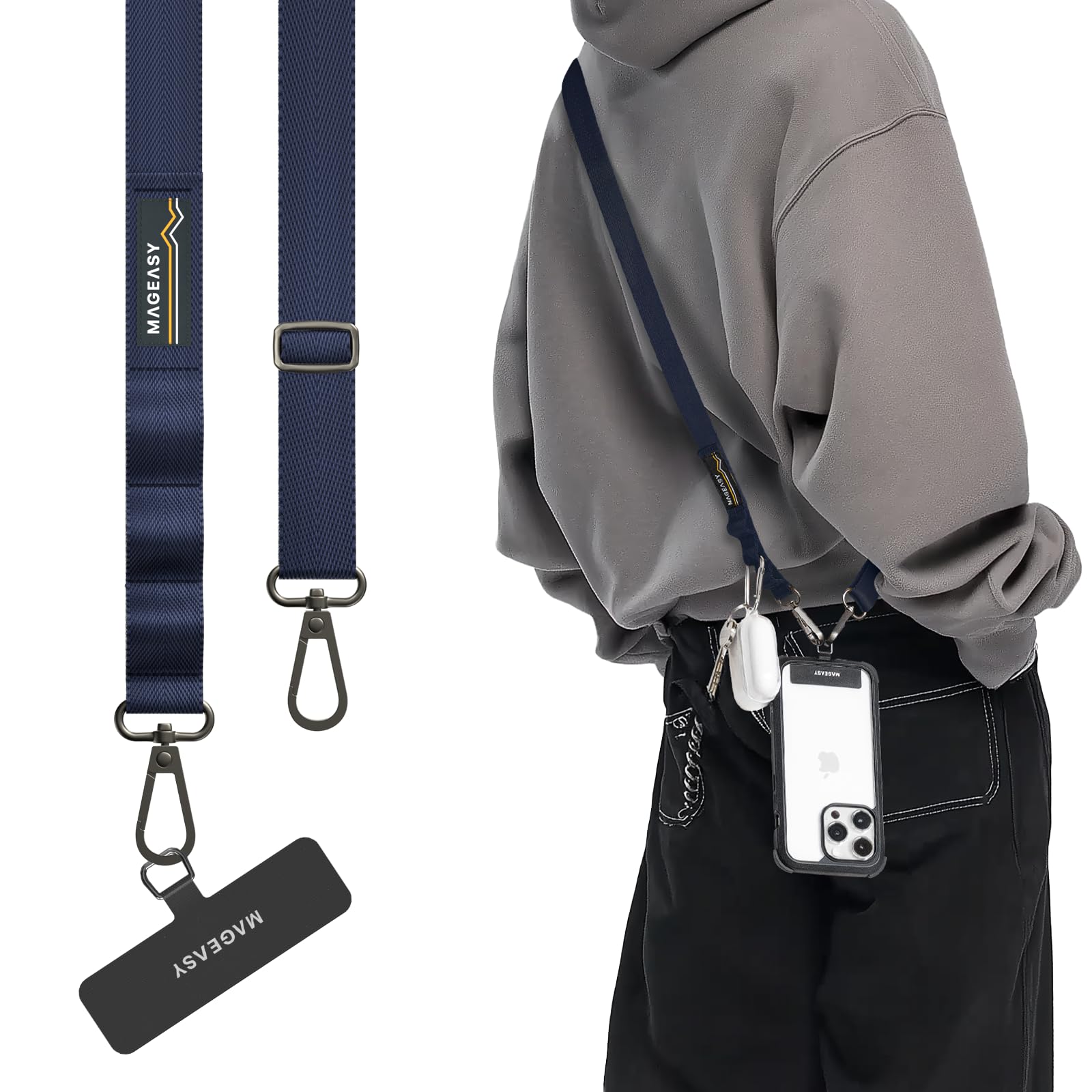 Amazon.com: MAGEASY Rover iPhone Lanyard Crossbody with Tether Tab
