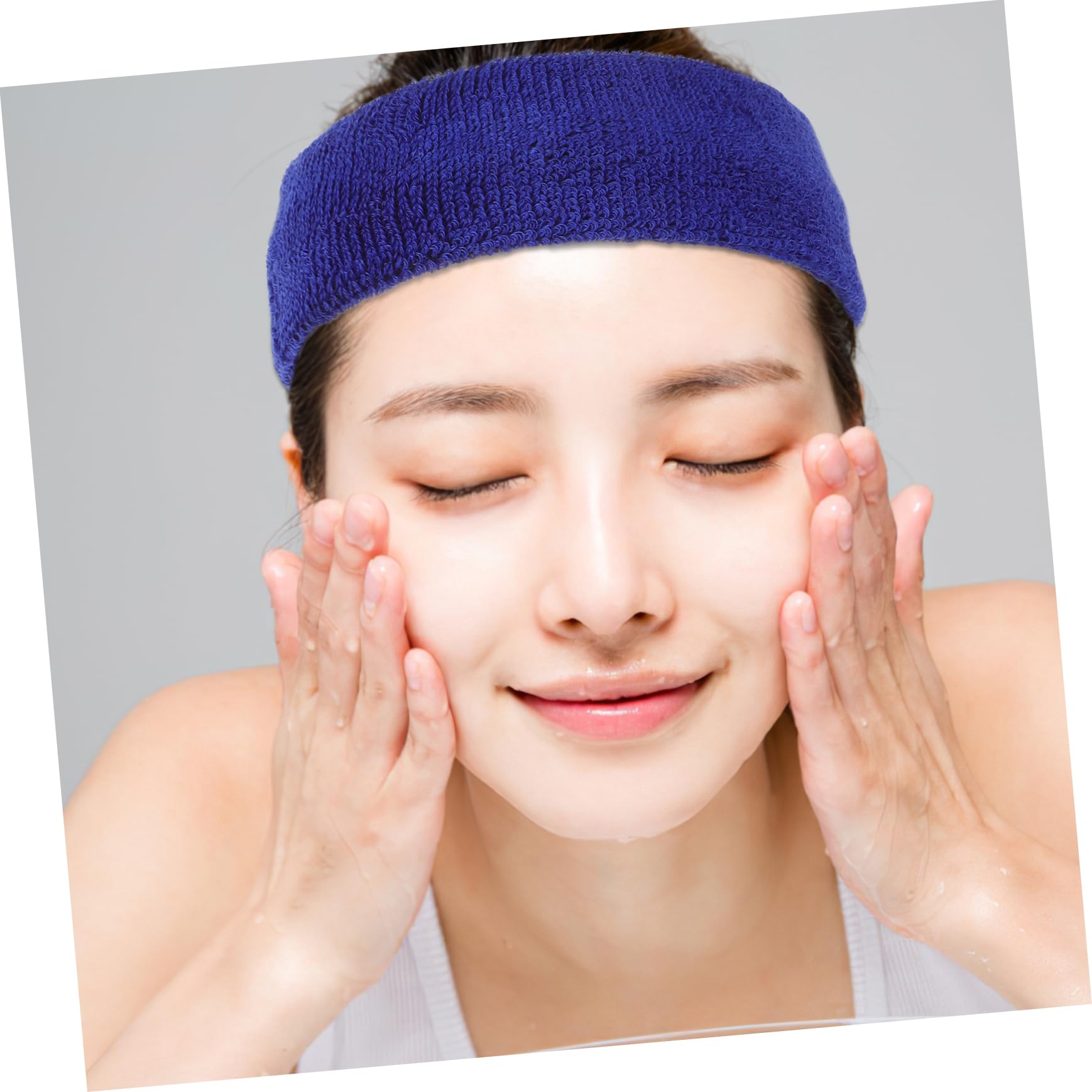 HEMOTON Diadema De Entrenamiento Banda De Cabello Bandas De Sudor De Las Mujeres Diadilla para Venda Absorber Absorbente Deportes Gris Hilo De Poliester