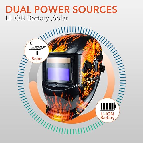 Miniatura 7 de TRQWH Casco de soldadura con luz de color verdadero y oscurecimiento automático para hombres, capucha de soldadura con energía solar con 2 sensores