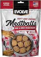 Evolve Classics Soft & Chewy Beef & Sweet Potato Dog Treat Meatballs, 10oz - Natural, Grain-Free USA Made
