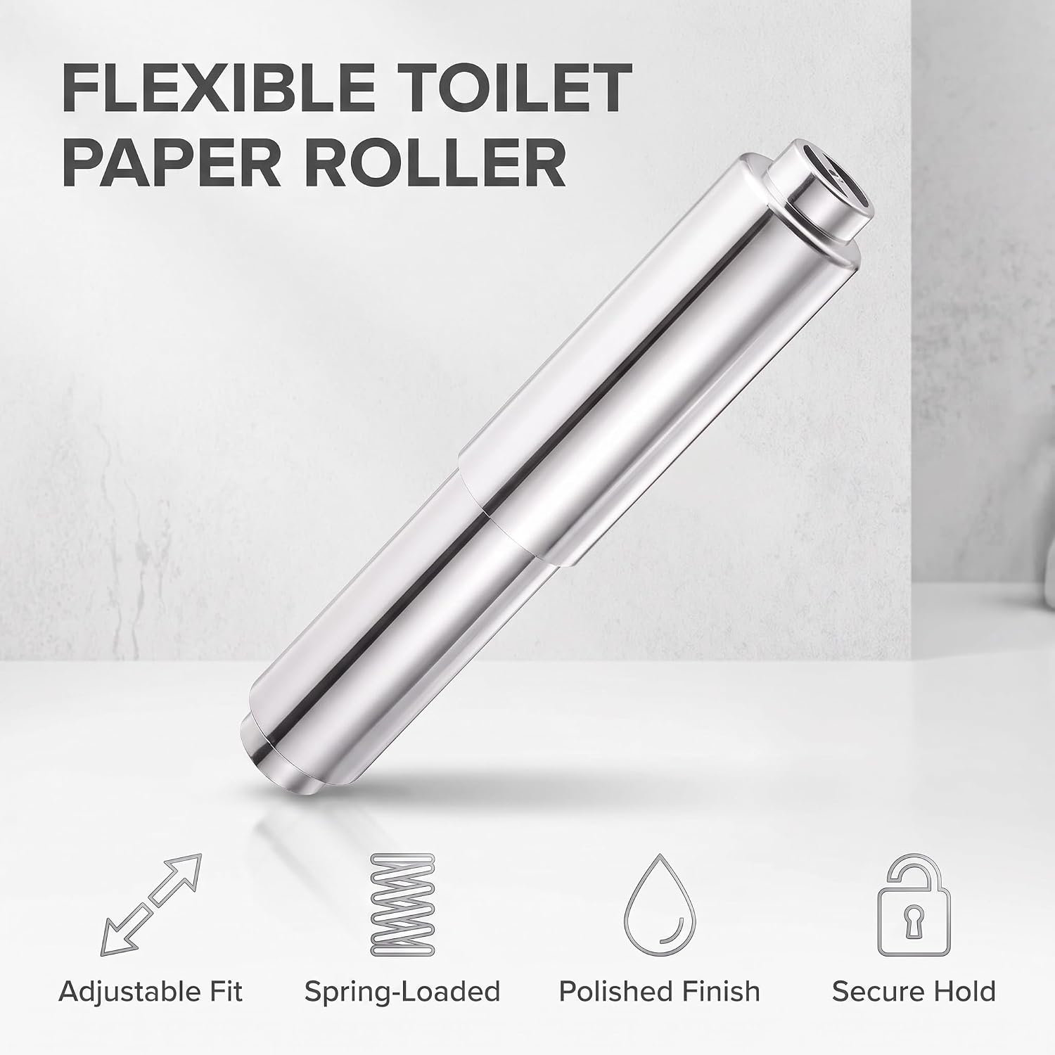 Silver Paper Toilet Holder Replacement Rod Toilet Paper Holder Roller Plastic Toilet Paper Holder Spring Loaded Holder Roller Toilet Paper Spring Rod