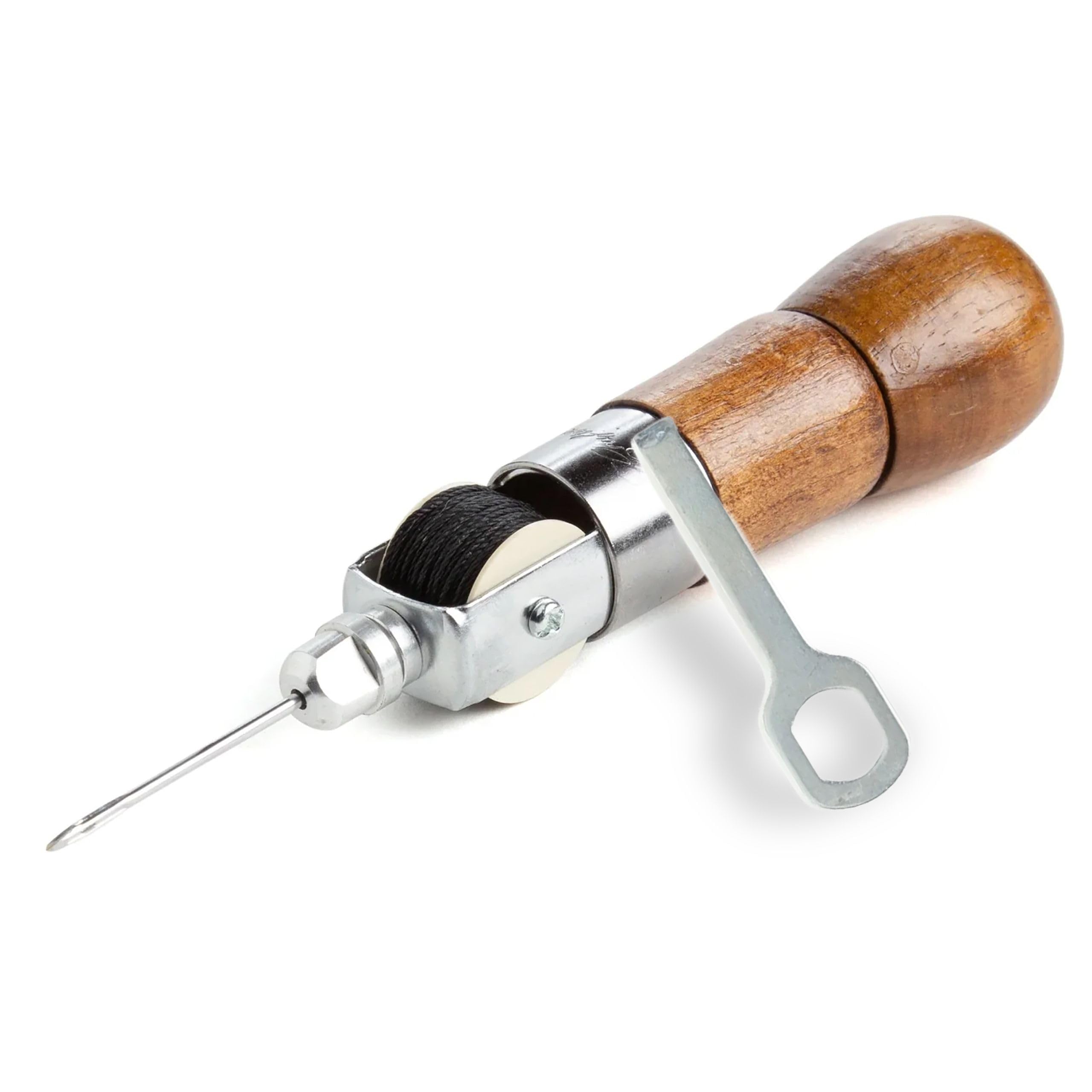 Tandy Leather Sewing Awl Kit - Strong Lock Stitch for Leather Canvas and Vinyl Repairs - Easy Control Sewing Tool for DIY and Craft Projects - Wood Handle